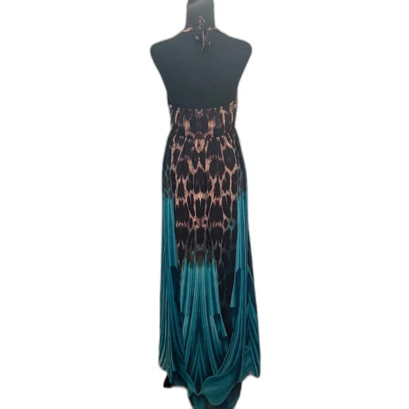 Boston Proper Women's Animal Print Sequin Halter Maxi Dress Size Small - Picture 3 of 8